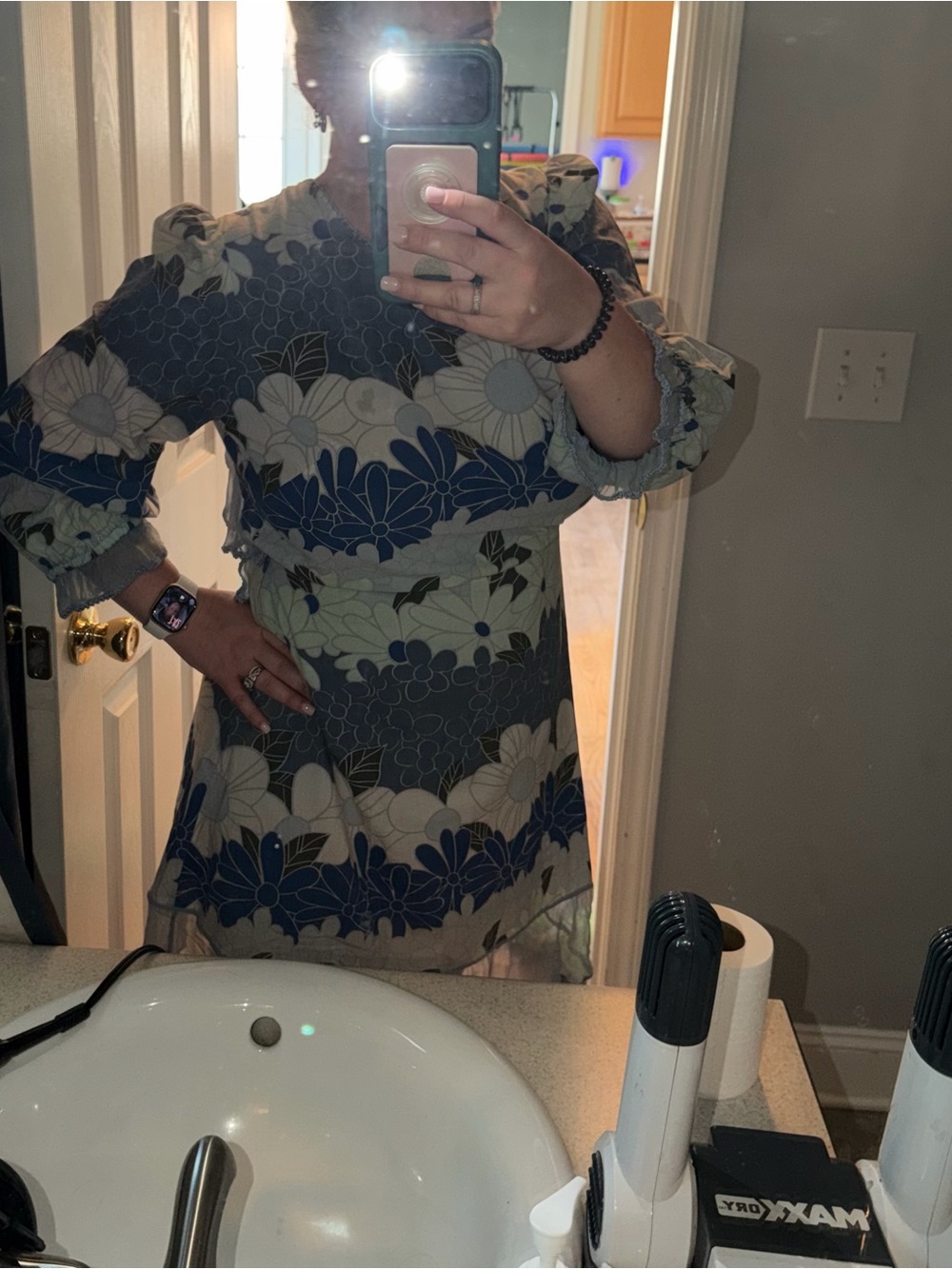 💥 Chasing unicorns Floral Blue Mini Dress - Picture 7 of 7